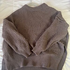 Aerie Distressed Grey/Tan/Brown Sweater
